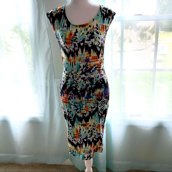 Multi color stretch dress - Picture 1 of 8